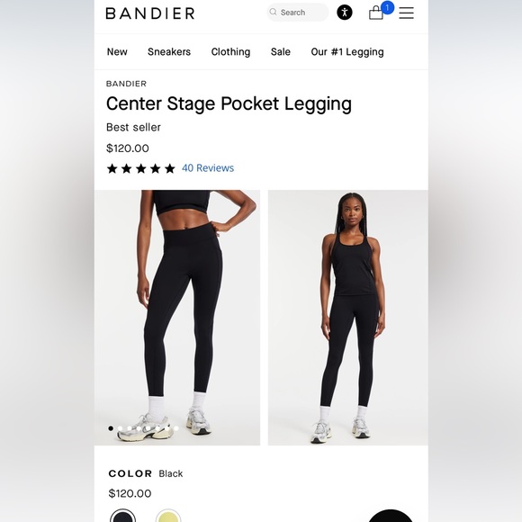 Bandier Center Stage Pocket Legging - Picture 3 of 7